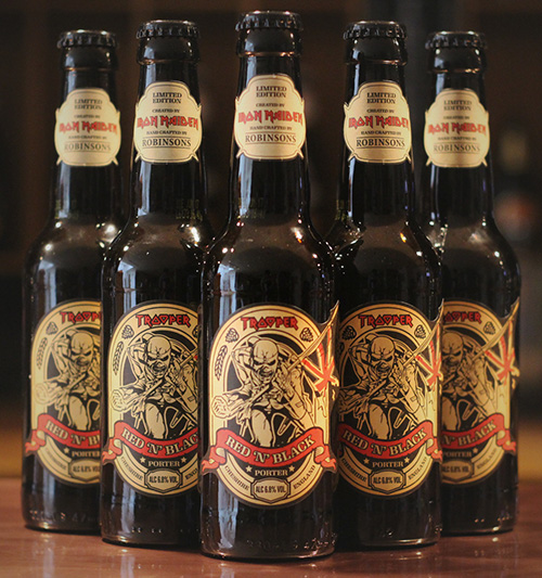 Trooper Beer Mat Red ‘n’ Black Porter Iron Maiden Robinson's Beer Mat Stockport
